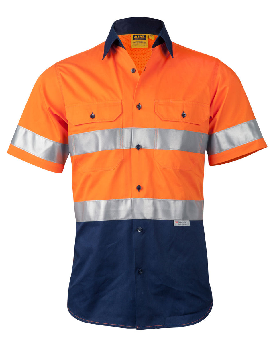SW59 - Mens High Visibility Cool-Breeze Cotton Twill Short Sleeve