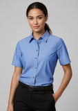 Ladies Wrinkle Free Chambray Short Sleeve Shirt LB6200