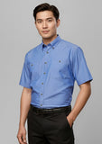 Mens Wrinkle Free Chambray Short Sleeve Shirt SH113