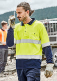 Mens Hi Vis Spliced Polo - Long Sleeve Hoop Taped ZH235