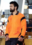 Mens Hi Vis Aztec Polo - Long Sleeve ZH249