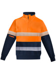 Mens Orange Flame HRC 2 Hoop Taped 1/4 Zip Brushed Fleece ZT150