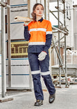 Womens Hi Vis Spliced Industrial Shirt - Hoop Taped ZWL123