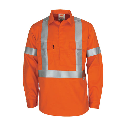 Patron saint flame retardant arc rated closed front shirt with "X" back 3M F/R R/tape - L/S DNC 3408