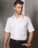 BS01S - Mens Poplin Short Sleeve Business Shirt Winning Spirit