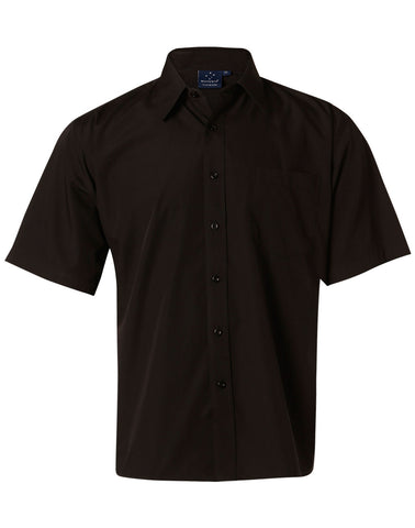 Mens Poplin Short Sleeve Business Shirt BS01S