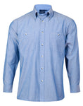 Mens Wrinkle Free Long Sleeve Chambray Shirts BS03L