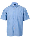Mens Wrinkle Free Short Sleeve Chambray Shirts BS03S