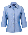 Ladies Wrinkle Free 3/4 Sleeve Chambray Shirts BS04