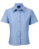 Ladies Wrinkle Free Short Sleeve Chambray Shirts BS05