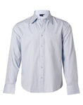 Mens Herringbone Pin Stripe Long Sleeve Shirt BS17