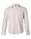 Mens Herringbone Pin Stripe Long Sleeve Shirt BS17