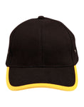 Heavy Brushed Cotton Structured Cap With Peak & Back Trim CH17