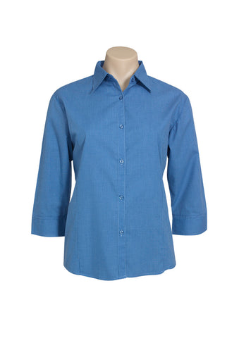 Ladies Micro Check 3/4 Sleeve Shirt LB8200