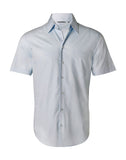 Mens Self Stripe Short Sleeve Shirt M7100S