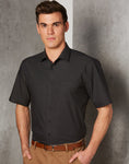 M7400S - Men's Dot Jacquard Stretch Short Sleeve Ascot Shirt. Benchmark