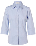 Ladies Fine Chambray 3/4 Sleeve Shirt M8013