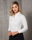 M8100L - Ladies Self Stripe Long Sleeve Shirt Benchmark