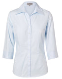 Ladies Self Stripe 3/4 Sleeve Shirt M8100Q