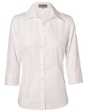 Ladies Self Stripe 3/4 Sleeve Shirt M8100Q