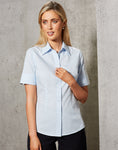 M8100S - Ladies Self Stripe Short Sleeve Shirt Benchmark