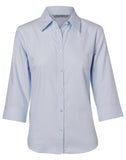 Ladies Mini Herringbone 3/4 Sleeve Shirt M8113