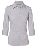 Ladies Ticking Stripe 3/4 Sleeve Shirt M8200Q