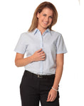 M8211 - Ladies Fine Stripe Short Sleeve Shirt Benchmark