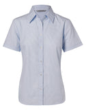 Ladies Fine Stripe Short Sleeve Shirt M8211