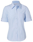 Ladies Pin Stripe Short Sleeve Shirt M8224