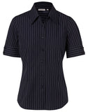 Ladies Pin Stripe Short Sleeve Shirt M8224