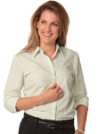Ladies Balance Stripe 3/4 Sleeve Shirt M8233