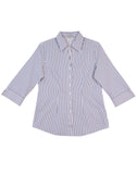 Ladies Sateen Stripe 3/4 Sleeve Shirt M8310Q