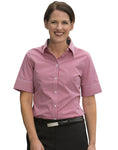 M8330S - Ladies Gingham Check Short Sleeve Shirt Benchmark