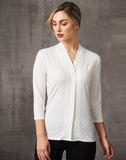 M8830 - Ladies Isabel Stretch 3/4 Sleeve Knit Top. Benchmark