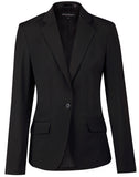 Ladies Wool Blend Stretch One Button Cropped Jacket M9201