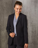 M9206 - Ladies Poly/Viscose Stretch Two Buttons Mid Length Jacket Benchmark