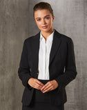 M9208 - Ladies Poly/Viscose Stretch Stripe One Button Cropped Jacket Benchmark
