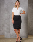 M9470 - Ladies Wool Stretch Mid Length Lined Pencil Skirt Benchmark