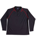 Mens CoolDry Long Sleeve Contrast Colour Polo PS43