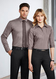 S122ML - Mens Chevron Long Sleeve Shirt Biz Collection