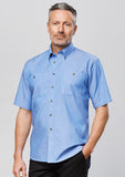 SH113 - Mens Wrinkle Free Chambray Short Sleeve Shirt Biz Collection