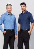 SH817 - Mens Micro Check Short Sleeve Shirt Biz Collection