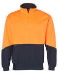Mens High Visibility Long Sleeve Fleecy Sweat With Collar SW13A