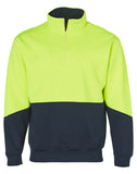 Mens High Visibility Long Sleeve Fleecy Sweat With Collar SW13A