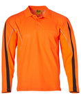 Mens TrueDry® Hi-Vis Long Sleeve Polo with Reflective Piping SW33A