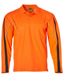 Mens TrueDry® Hi-Vis Long Sleeve Polo with Reflective Piping SW33A