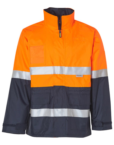 Hi-Vis Long Line Safety Jacket With Polar Fleece Lining and 3M Reflective Tapes SW50