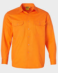 Mens High Visibility Regular Weight Long Sleeve Drill Shirt SW51