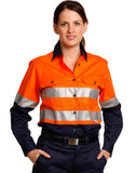 SW65 - Ladies High Visibility Cool-Breeze Cotton Twill Safety Shirt with 3M Tapes AIW